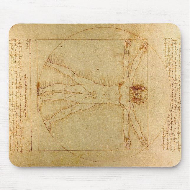 Mousepad Homem do Vitruvian de da Vinci (Frente)