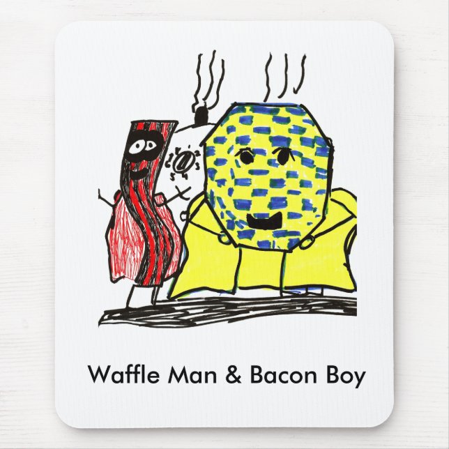 Mousepad Homem do Waffle & tapete do rato do menino do (Frente)