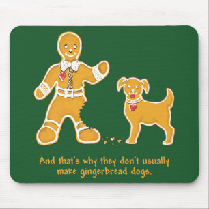 Mousepad Homem e cão engraçados de pão-de-espécie para