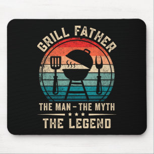 Mousepad Homem Grelha Pai Grelhando Churrasco Carne Fumante