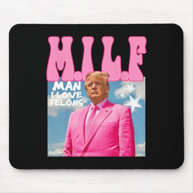 Mousepad Homem I Love Felons Engraçado Trump Rosa 2024 Para (Frente)