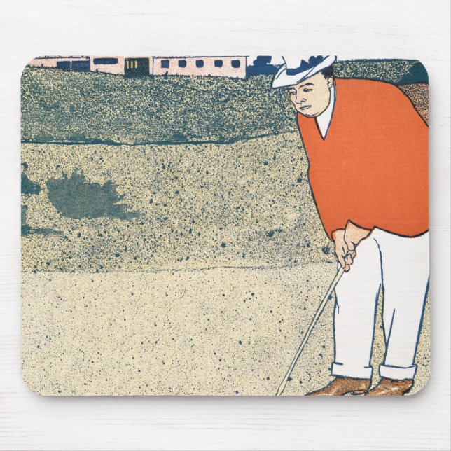 Mousepad Homem jogando Golf por Edward Penfield. (Frente)