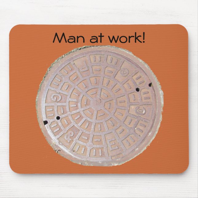Mousepad - homem no trabalho (câmara de visita) (Frente)