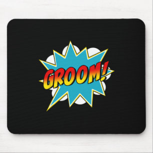 Mousepad Homem Noivo Super-herói Solteirão Festa de Casamen