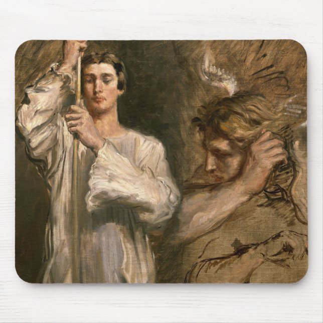 Mousepad Homem novo que guardara uma cruz (Frente)