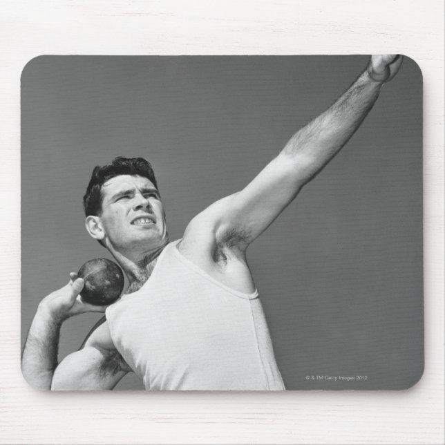 Mousepad Homem que joga Shotput (Frente)