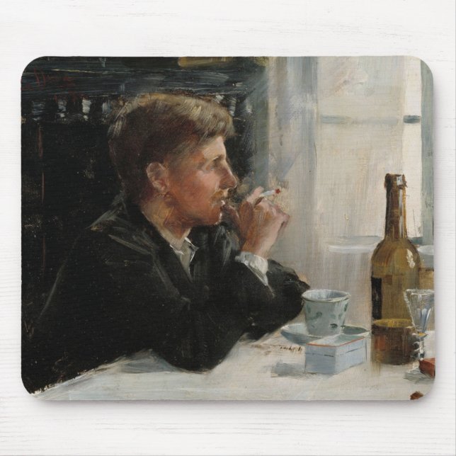 Mousepad Homem sentado perdido na Mesa (Frente)