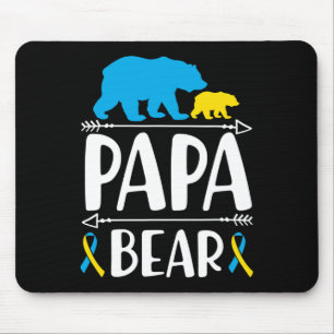 Mousepad Homem Urso Papai Conscientização da Síndrome de Do