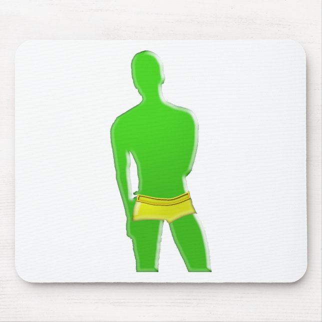 Mousepad Homem Verde de Cueca Amarela (Frente)