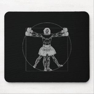 Mousepad Homem Vitruviano de Da Vinci Muay Thai Mma Luta de