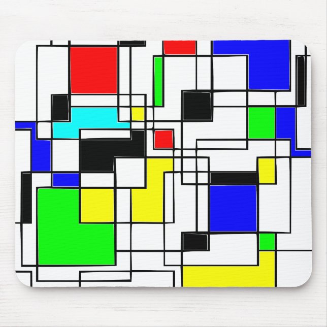 Mousepad Homenagem Aleatória A Mondrian (Frente)