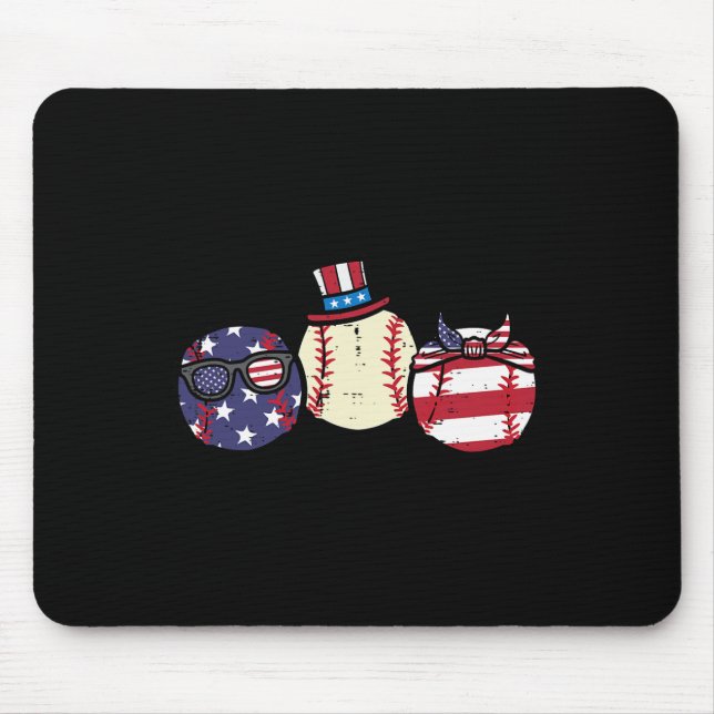 Mousepad Homens do Dia da Independência do Baseball (Frente)