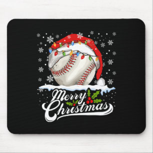 Mousepad Homens do Natal Baseball Ball Santa Hat Xmas Boys