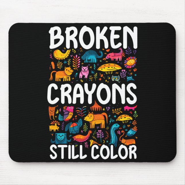 Mousepad Homens gizes quebrados colorem conscientização sob (Frente)