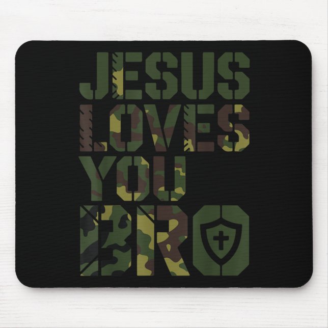 Mousepad Homens Jesus Te Ama Mano Filho Cristão Engraçado (Frente)