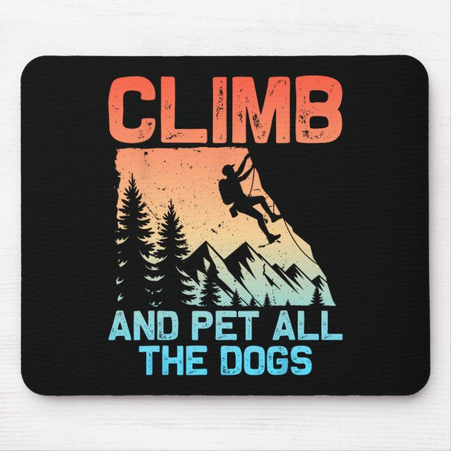 Mousepad Homens Mulheres Escalada Engraçada Escalada de Ped (Frente)