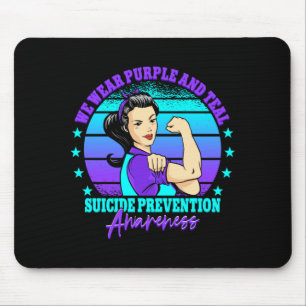 Mousepad Homens Usam Roxo E Azul Turquesa Prevenção ao Suic