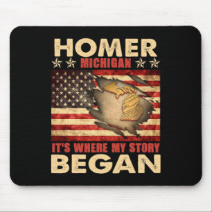 Mousepad Homer Michigan EUA Bandeira 4 De Julho