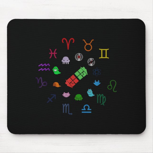 Mousepad Homestuck Emblems Zodiac Signs Funny Men Women Kid (Frente)