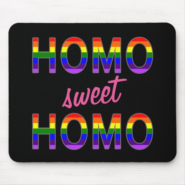 Mousepad Homo alegre engraçado do doce do homo (Frente)