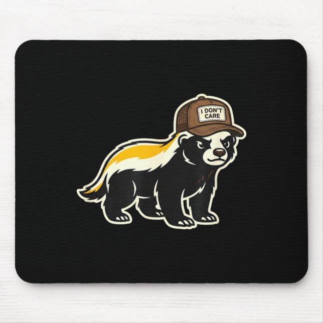 Mousepad Honey Badger I Don't Care Trucker Funny Animal Art (Frente)