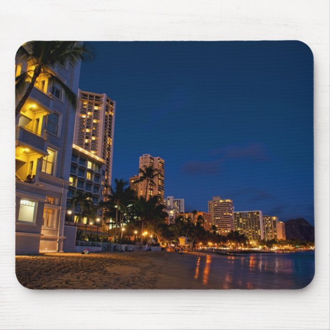 Mousepad Honolulu, Oahu, Havaí. Exposição noturna (Frente)