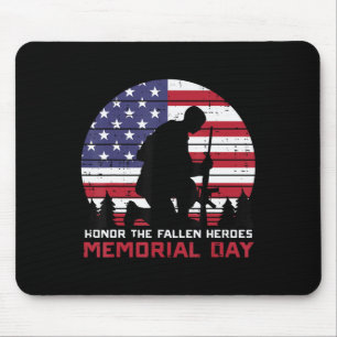 Mousepad Honra O Memorial Fallen Heroes Dia dos EUA Bandeir