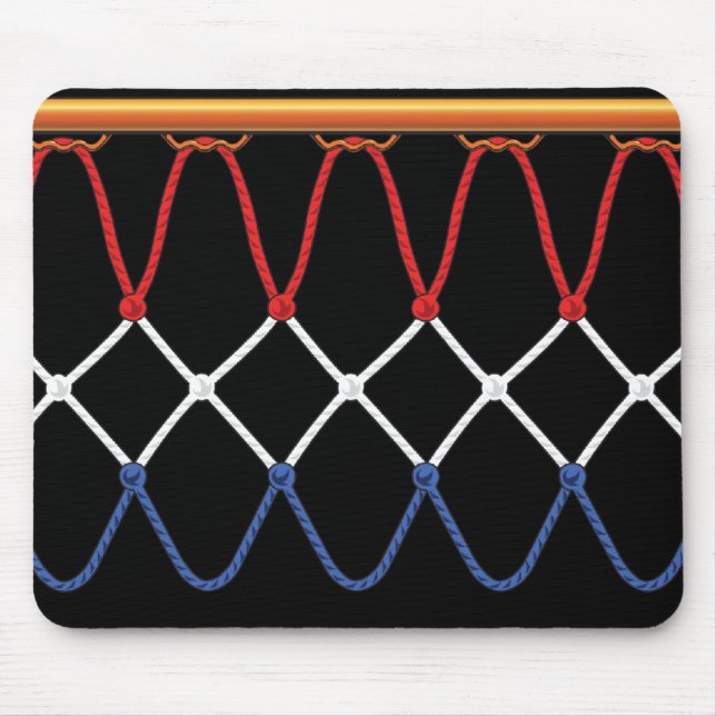 Mousepad Hoop de basquete Net_red, branco, equipe azul U.S. (Frente)