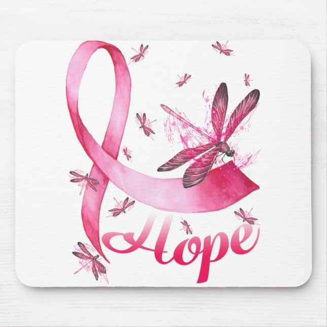 Mousepad Hope Dragonfly Cancer para conhecimento em T-Shirt (Frente)