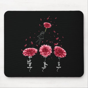 Mousepad Hope Love Burgundy Sunflower Brain Aneurysm Awaren