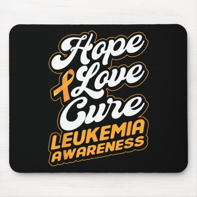 Mousepad Hope Love Cure Suporte Leucemia Sensibilização Fit (Frente)
