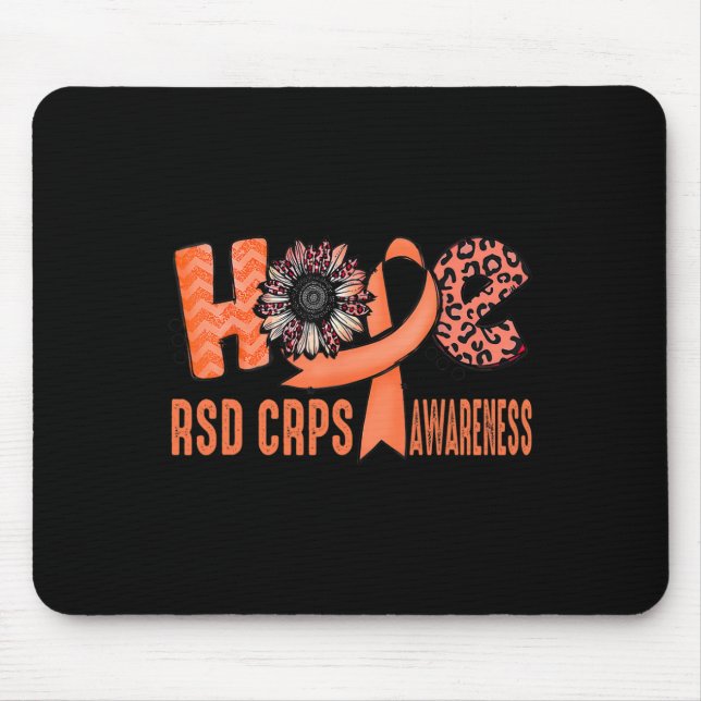 Mousepad Hope Orange Ribbon Lepard Sunflower RSD CRPS Awar (Frente)