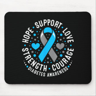 Mousepad Hope Support Love Blue Ribbon Diabetes Awareness