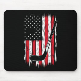 Mousepad Hóquei Bandeira Americana Esportes Retro Vintage