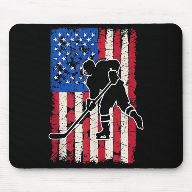 Mousepad Hóquei da Bandeira Americana (Frente)