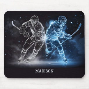Mousepad Hóquei em Gelo de Nome Personalizado