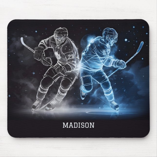 Mousepad Hóquei em Gelo de Nome Personalizado (Frente)