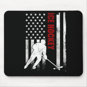 Mousepad Hóquei no Gelo Bandeira Americana Distorcida Usa P
