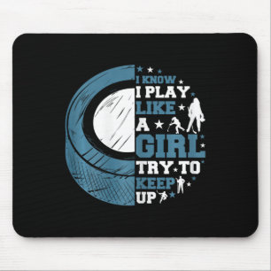 Mousepad Hóquei no Gelo Engraçado Eu Sei Que Jogo Como Uma