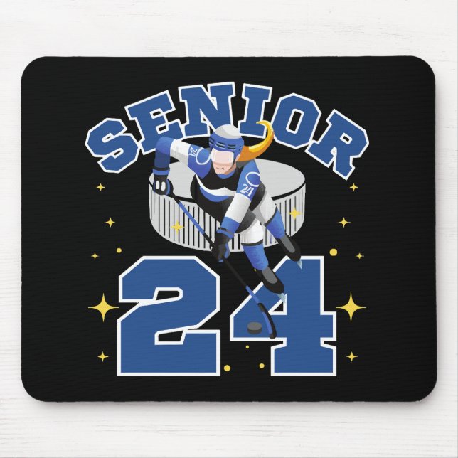 Mousepad Hóquei no Gelo Engraçado Sênior 2024 (Frente)
