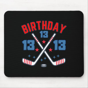 Mousepad Hóquei no Gelo Treze Aniversário Menino 13º Festa