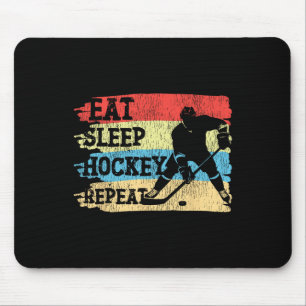 Mousepad Hóquei no Gelo Vintage Retro Comer Dormir Hóquei R