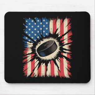Mousepad Hóquei Patriótico 4 De Julho Vintage Americano