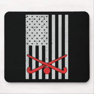 Mousepad Hóquei Patriótico Bandeira Americana Mulheres Home