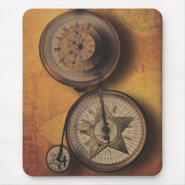Mousepad Hora de ir pulso de disparo de Steampunk na (Frente)