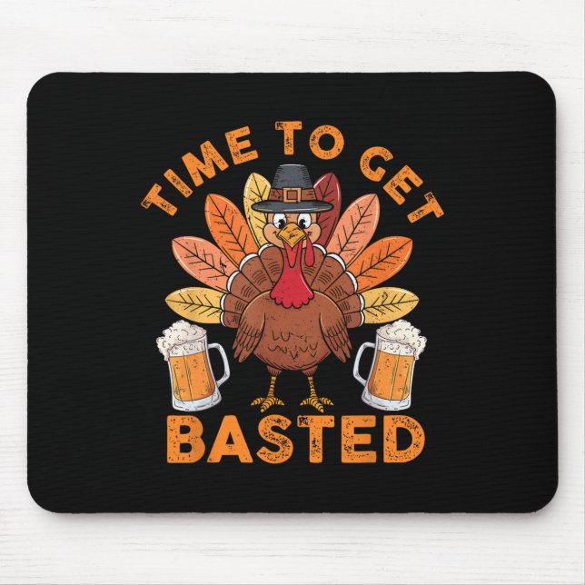 Mousepad Hora De Tornar A Beer Engraçada, Ação De Graças À  (Frente)