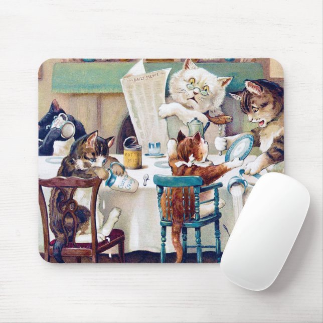 Mousepad Hora do Café da Gata, Louis Wain (Com mouse)