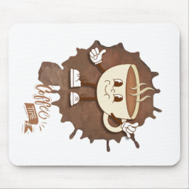 Mousepad **Hora do Café – Xícara Sorridente e Vapor 