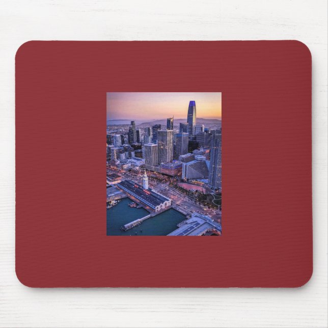 Mousepad Hora Dourada Vista Aérea da Cidade de São Francisc (Frente)