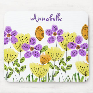 Mousepad Horário de Flores Modernas Personalizado